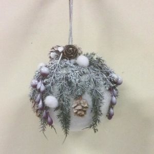 Decorated Snowball Bauble Christmas Decorations 90mm Pack x 4