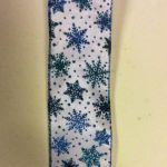 10yd Roll 'Blue/White Snowflakes' Fabric Wire Edge Christmas Ribbon 2.5" Wide