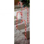 4 Piece Set Red Candy Cane LED Path Lights 62cm Outdoor Christmas Light