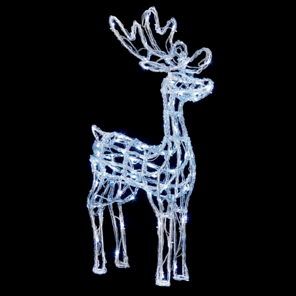 Premier 70cm Acrylic Standing Reindeer + 90 LED's Outdoor Christmas Decoration