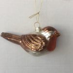 Traditional Christmas Tree Ornaments Glass Robins 12cm Pack x2