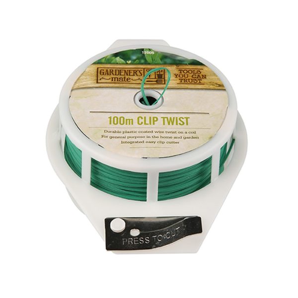 Clip Twist Plastic Coated Wire (100m Spool) Garden Plant Support Gardman
