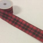 10yd Roll Red / Black Tartan Fabric Christmas Ribbon Wire Edge 2.5" Wide!
