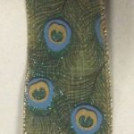 10yd Roll 'Peacock Tail' Fabric Wire Edge Quality Christmas Ribbon 2.5in Wide