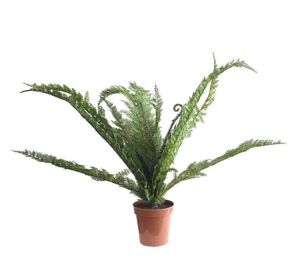 Boston Fern Bush Artificial Synthetic Pot Plant 40cm