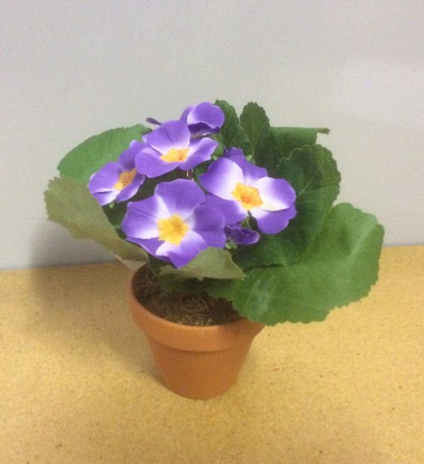 Artificial Primrose 'Potted' Artificial Silk Plant 19cm Lilac
