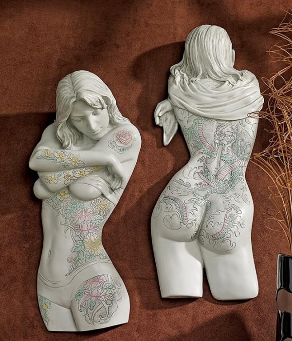Design Toscano Tattoo Temptation Wall Sculpture Collection: Asian Beauty Ornament