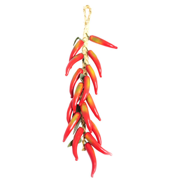 Artificial Fruit Bunch Hanging Chilli Peppers 500mm Realistic Fruits Display