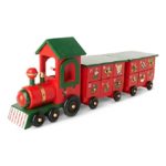 Wooden Christmas Advent Calendar Train Decoration 45cm Long Premier