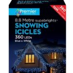 360 Led Supabright Blue & White Snowing Icicle Christmas Lights Outdoor