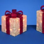 Set x3 LED Lit Parcels / Gifts White/Red Christmas Lights LV102703R