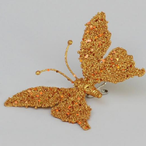 Clip-On Butterfly's 18cm Christmas Decorations Copper Pack x6