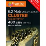 480 Cluster Lights Warm White LED Multi-Action Lights In/Outdoor Premier