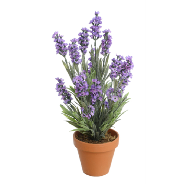 Lavender Bush 'Potted' Artificial Silk Plant 28cm Purple