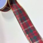 10yd Roll Traditional Red/Gold Tartan Fabric Wire Edge Christmas Ribbon 2.5" Wide