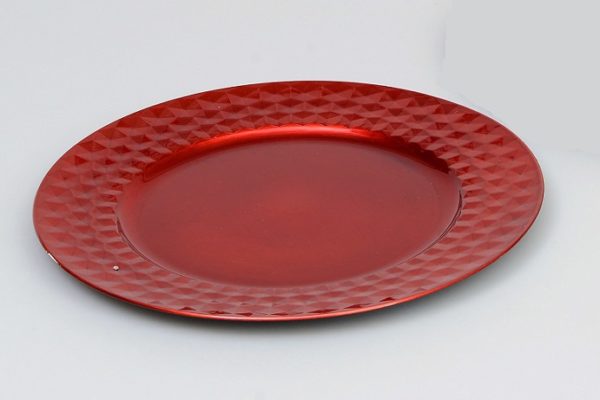 Red 33cm Charger Plates Christmas Decoration Table Settings Set x6