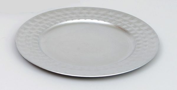 Silver 33cm Charger Plates Christmas Decoration Table Settings Set 6