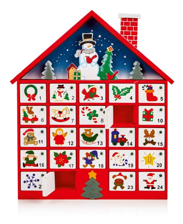 Wooden Christmas Advent House / Calendar Christmas Decoration 40cm