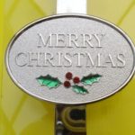 Metal Plated Door Wreath Hanger 30cm Christmas Decoration Deluxe 'Merry Christmas' Design
