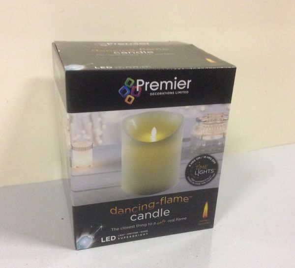 Flameless LED Dancing Pillar Candle Extra Large Size 18x15cm Christmas Light +Timer