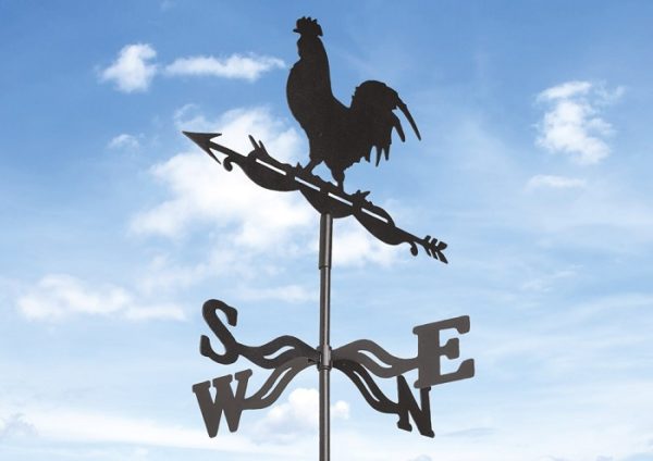 Metal Cockerel Weather Vane Black Gardman 17277