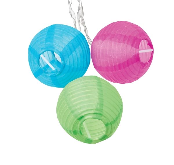10 Fabric Lantern String Lights Dual Power Solar/Battery Gardman