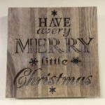 Wooden Message LED Lit 'Merry Little Christmas' Sign/Plaque Decoration 31cm