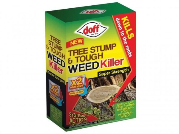 Doff Tree Stump & Tough Weedkiller 2 x 100ml Sachet Pack Garden Weedkiller