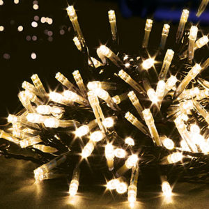 Set 120 Warm White LED Supabrights Christmas Fairy Lights Premier