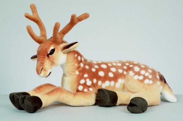 48cm Brown Reindeer Sitting / Lying Down Christmas Figure Soft Toy Decoration