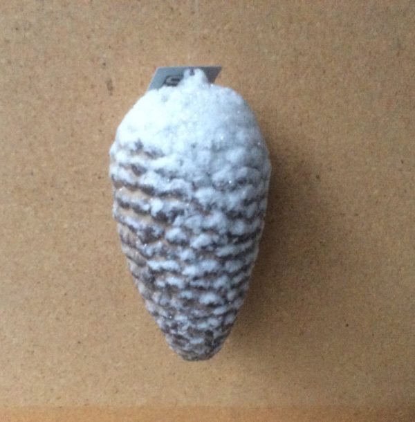 Large Snowny Pine Cone Hanging Christmas Decoration 8" Pack x 2