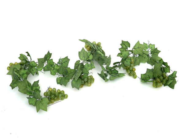 Artificial Silk Garland Green Grape Vine + Fruit 180cm