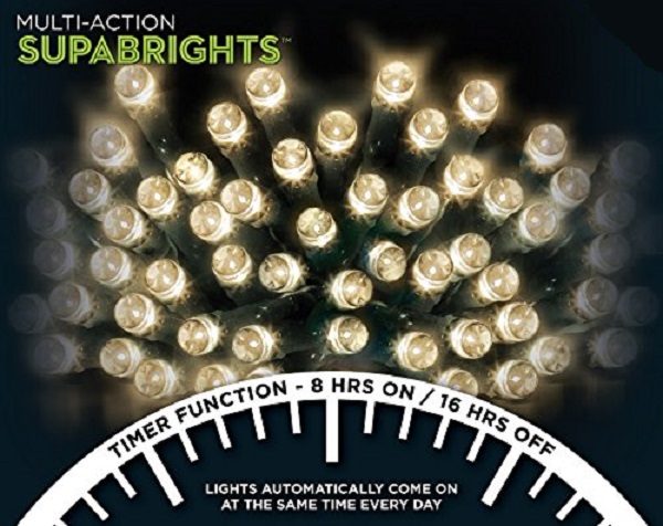 960 Multi-Action Supabrights Warm White & Timer Christmas Lights Premier