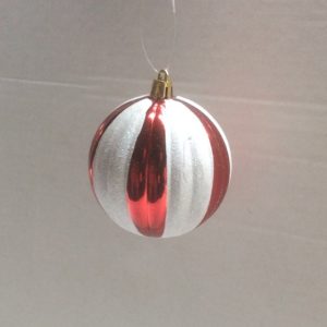 80mm Swirl Ball Candy Cane Christmas Decoration Pack x6