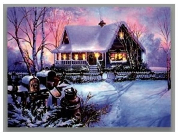 30x40 Canvas Print LED Lights Christmas Decoration 'Xmas Mailbox' Batt-Op