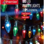 80 Big Bulb (C6) Chasing LED Multi-Colour Christmas Fairy Lights Outdoor