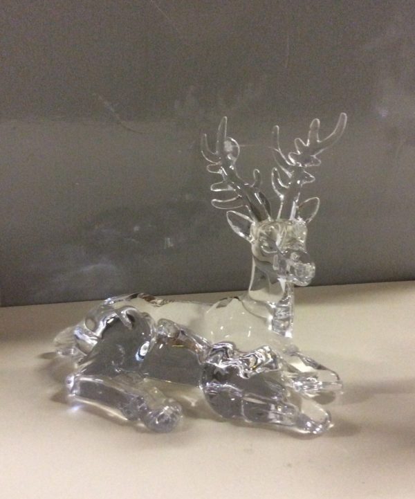 15cm Acrylic Sitting Reindeer Christmas Decoration / Figure OFFER!