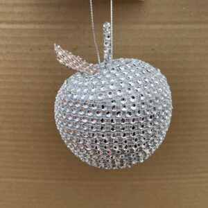Diamante 'Apple' 70mm Christmas Tree Ornaments / Decorations Pack 4