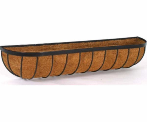 Georgian 90cm (36") Iron Trough Wall Basket Garden Planter Gardman