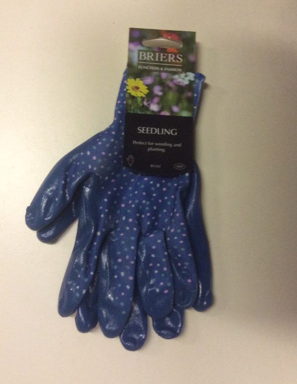 Briers Seed & Weed Garden / Work Gloves Medium Size ' Blue Spotty'