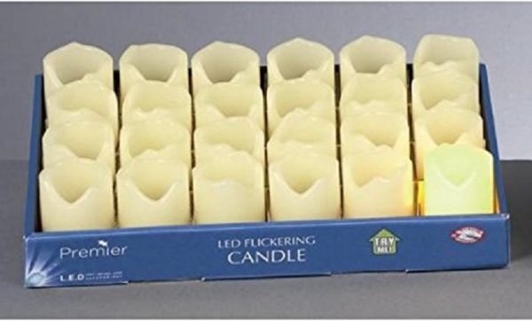 Pillar Candle Wax Candle 7cm Flickering Amber Led - Battery Operated
