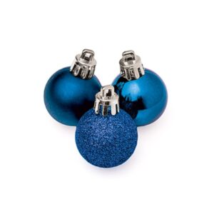 48 (2x24) 30mm Midnight Blue Mix Shatterproof Baubles Christmas Tree Decorations