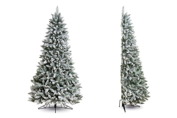 7ft Flocked Noble Pine Half Artificial Christmas Tree PVC 926tps