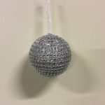 Silver Diamante Ball 80mm Christmas Tree Baubles/ Decorations Set 6