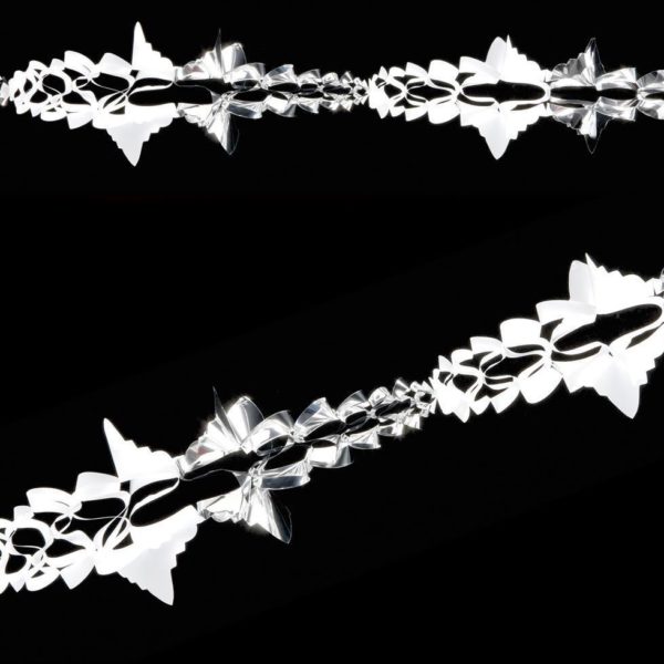 Silver / White Foil 20 cm Garlands Christmas Decorations 2.7m Long- Pack x 6