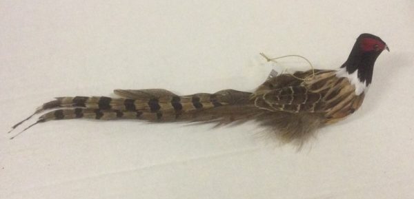 Pair Natural Feather 12" Pheasant / Partridge Bird Christmas Decorations YMB13000
