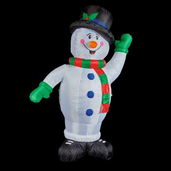 2.4m Inflatable Christmas Snowman with Top Hat and Scarf Premier