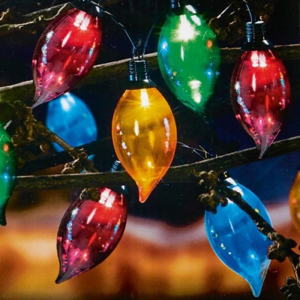 Set 40 Large Flame Lights with 80 Multi-Coloured LEDs Premier
