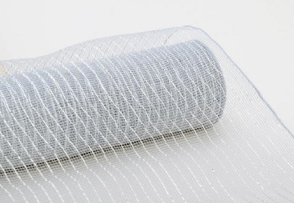 Roll 20" Wide Mesh Ribbon Door Bows/ Outdoor Use Christmas Decoration SILVER