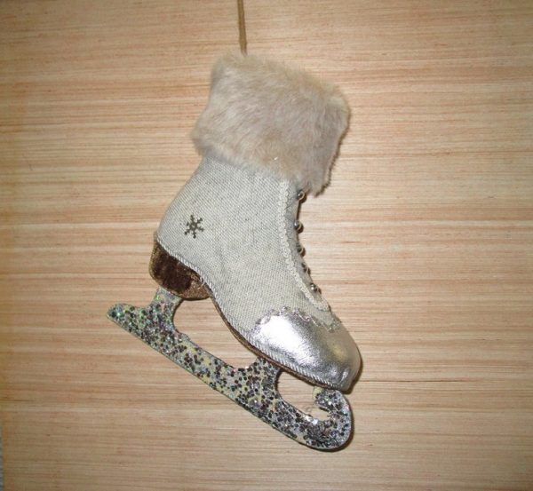40cm Large Fabric Ice Skate Christmas Decoration
